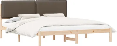 Zdjęcie produktu dla Ramka łóżka z tapicerowanym wezgłowiem Ciemnoszary 180 x 200 cm