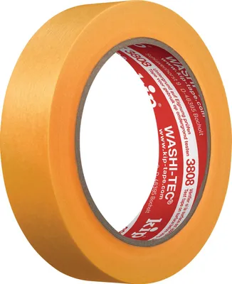 Produktbild von KIP Abdeckband 3808 WASHI-TEC Premium Goldkrepp glatt gelb 50 m x 48 mm Rolle - 3808-48