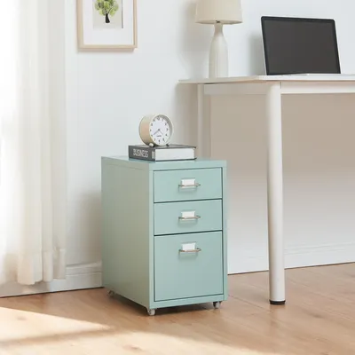 Produktbild von Rollcontainer 'Kökar' mit 3 Schubladen Stahl 48 x 28 x 41 cm Mintgrün
