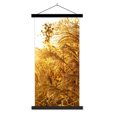 Produktbild von MuchoWow® Textilposter Pampasgras - Sonne - Gras 40x80 cm mit schwarzem Rahmen - Wandemalerei