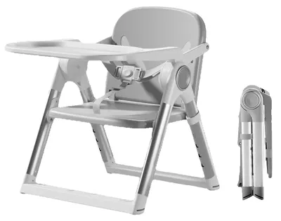 Obrázek produktu pro Vysoká židlička pro děti, univerzální design 3 v 1, kompaktní skládací konstrukce, ŠEDÁ