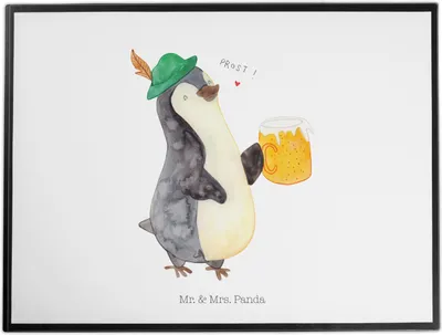 Produktbild von Mr. & Mrs. Panda tischpad Pinguin Bier - Weiß - Geschenk, schreibtischunterlage, Schreibunterlage, Beschwippst, , schreibtischauflagen, schreibauflage