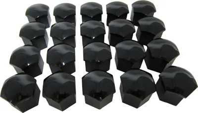 Produktbild von 20x Original Seat Skoda Radschrauben Abdeckkappe Abdeckung Kappen SCHWARZ GLANZ
