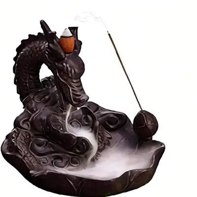 Produktbild von Rückfluss Räuchergefäß für Zuhause, Drache Rückfluss Weihrauchbrenner, Aromatherapie Ornament, Heimdekoration