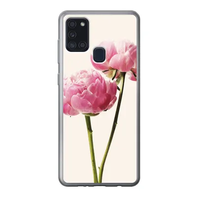 Produktbild von MuchoWow® Handyhülle Schutzhülle Hülle für Samsung Galaxy A21s Blumen - Blüte - Rosa Silikon Softcase Handy Hülle - Hartschale