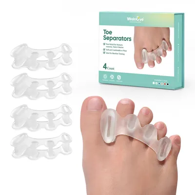 Image de Écarteurs pour les orteils, réglables, 2 paires, pour l'alignement du pied, pour l'hallux valgus