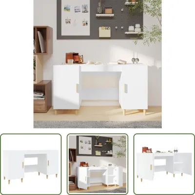 Produktbild von The Living Store Schreibtisch Weiß 140x50x75 cm Holzwerkstoff