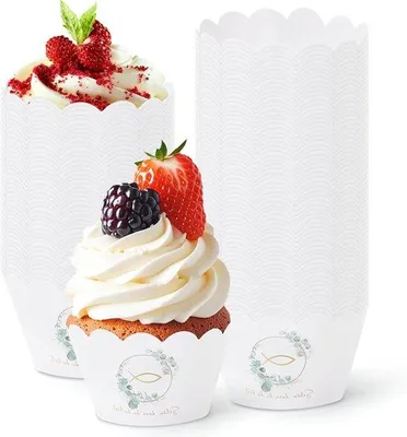 Immagine prodotto di Cartoncini per cupcake all'eucalipto, 100 pezzi, decorazioni per feste