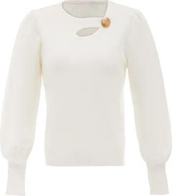 Zdjęcie produktu dla Damski sweter z dzianiny NAEMI - biały, XS/S