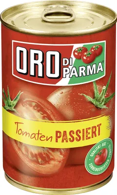Produktbild von ORO di Parma passiert und geschälte Tomaten 425ml Dose 6er Pack