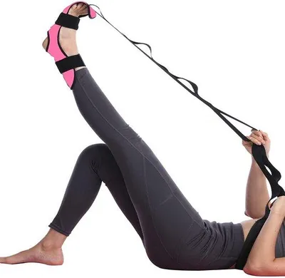 Image de Bande d'étirement de yoga rose pour améliorer la souplesse