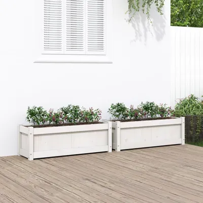 Immagine prodotto di vidaXL Fioriera 2 pz. Legno di pino massiccio bianco