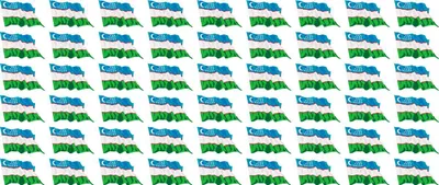 Produktbild von Mini Aufkleber Set - Pack wehend - 20x12mm - selbstklebender Sticker - Usbekistan - Flagge / Banner / Standarte fürs Auto, Büro, zu Hause und die Schule - 54 Stück