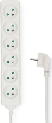 Produktbild von Nedis Steckdosenleiste - Schutzkontakt / Typ F (CEE 7/7) - 6-Wege - 3.00 m - 3680 W - 16 A - Weiss