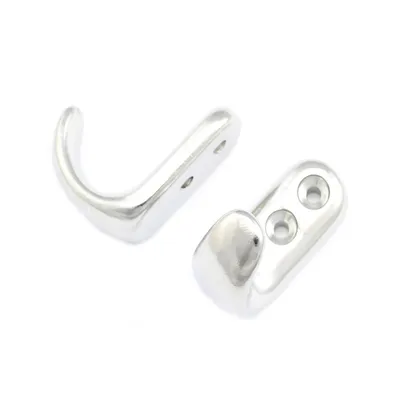Produktbild von 2 Kleiderhaken Feinguss poliert L= 39 mm B= 16,5 mm A2-AISI304