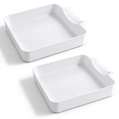 Produktbild von Auffangschale für Waschmaschine, 2 Stück Wasserauffangwanne zum Auffangen von Tropf- und Restwasser, kompakt, 17,5 × 17,5 × 4,5 cm