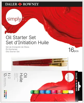 Zdjęcie produktu dla Daler Rowney Simply Zestaw farb olejnych 12 x 12 ml 16 sztuk