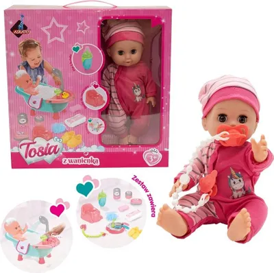 Zdjęcie produktu dla Lalka Tosia z wanienką w różowym ubranku