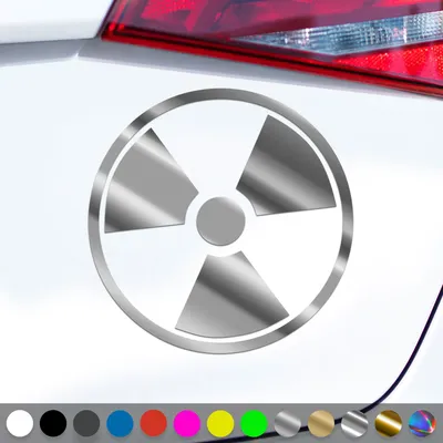 Produktbild von PantherPixel Radioaktiv Aufkleber Atomkraft Nuklear Warnung Sticker Auto Geschenkidee Farbe Chrom-Silber