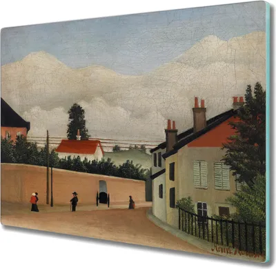 Produktbild von Coloray Küchenbrett Kochplattenabdeckung Hackbrett Schneidebrett Herdabdeckplatte 60x52 cm - Stadtstraße Berg Himmel