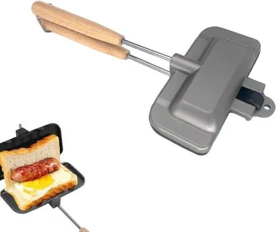 Produktbild von Zweischarf Toastgerät mit Holzgriff - Sandwichhersteller & Brotzerkleinerer