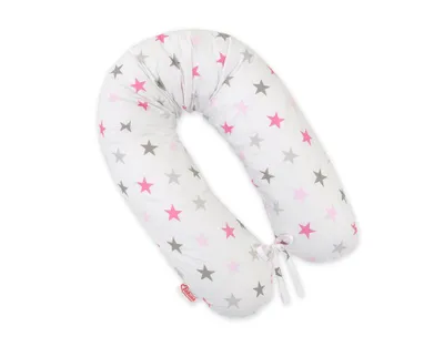 Immagine prodotto di Cuscino di gravidanza più lungo per il sonno delle donne incinte - Stelle grigie e rosa