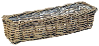 Produktbild von Pflanzgefas Java - Rattan - natur - rechteckig - 60 x 16 x 15 cm - Pflanzgefas fur drausen und drin