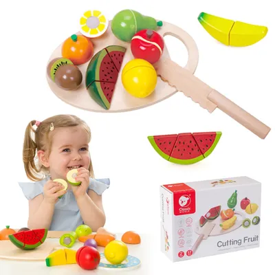 Immagine prodotto di Set classico in legno con velcro per tagliare la frutta
