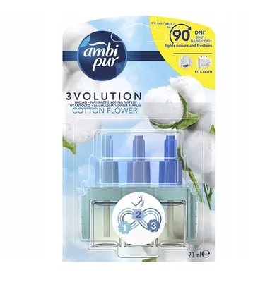 Zdjęcie produktu dla Ambi Pur z wkładem do elektrycznego odświeżacza powietrza Ambi Pur Bawełna, 20ml