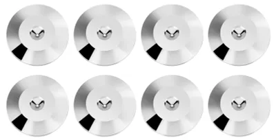Productafbeelding van 8 stuks universele koperen dempingsvoeten, 25 x 4 mm, voor luidsprekers, zilverkleurig