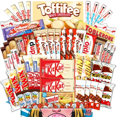 Produktbild von KING SIZE Schokoladen Box | Über 60 Schokoladen & Schokoriegel | Leckeres Geschenk für Schokoladenliebhaber | Kinderschokolade, Duplo, Kitkat und mehr