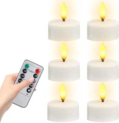 Zdjęcie produktu dla Świece LED na baterie, 6 sztuk, ładowane przez USB, z kablem do ładowania, idealne na imprezy, Halloween