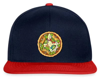 Produktbild von Spreadshirt Teenage Mutant Ninja Turtles Pizza Snapback Cap, One size, Navy/Rot