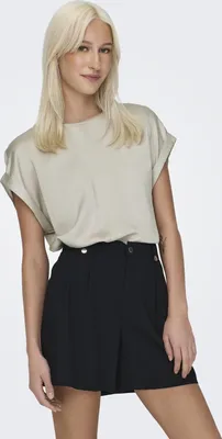 Produktbild von Glänzende Kurzarm Bluse Silky Shirts mit Seiden Optik  | S