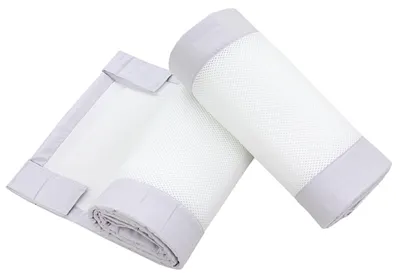 Obrázek produktu pro TupTam Ochranná síťka na postýlku, 3D síťovina, balení po 2 kusech, barva: bílá / šedá, rozměry: cca 128 x 30 cm (pro postýlku 140 x 70 cm)