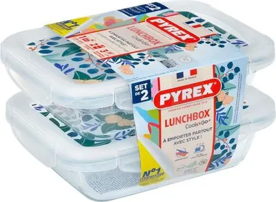 Produktbild von Pyrex 913S678/7643 2er-Set Rechteckpfannen 0,8 l