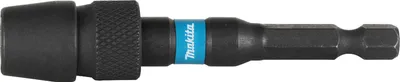 A black tool accessory with a blue band, isolated on a white background.