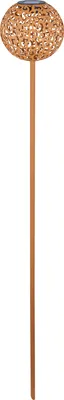 Produktbild von Dehner Solarstab Lagos, Kugelleuchte, Lichtfarbe warmweiß, Ø 16 cm, Höhe 120 cm, Metall / Kunststoff, kupfer-farben
