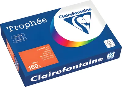 Zdjęcie produktu dla Clairefontaine 1765PC Clairefontaine Kopierpapier Trophée orange DIN A4 160 g/qm 250 Blatt