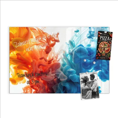 Produktbild von Magnettafel 60x40cm Pinnwand Whiteboard beschreibbar - Farbige_ Wirbel