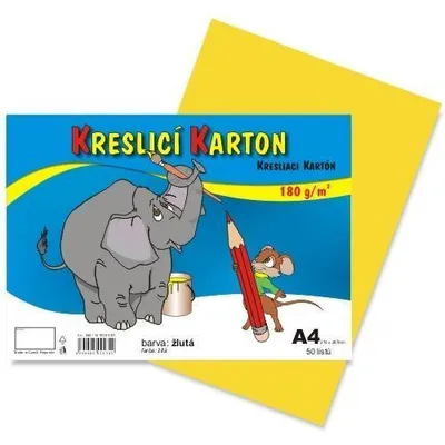 Produktbild von Karton kreslící A4, 180 g, žlutý, 50 ks