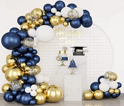 Produktbild von XXL Premium Ballon Girlande blau gold Party Deko Geburtstag Hochzeit Feier Happy Birthday Ballonbogen Bogen Ballongirlande