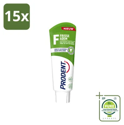 Immagine prodotto di 15 tubetti di dentifricio Prodent per un alito fresco, con tecnologia Pro-Zinc - confezione grande - 15 pezzi