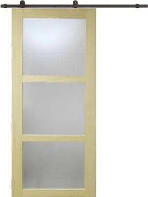 Immagine prodotto di Porta scorrevole in legno Ayous con vetro H204 x L83 cm, binario con rotelle GD MENUISERIES