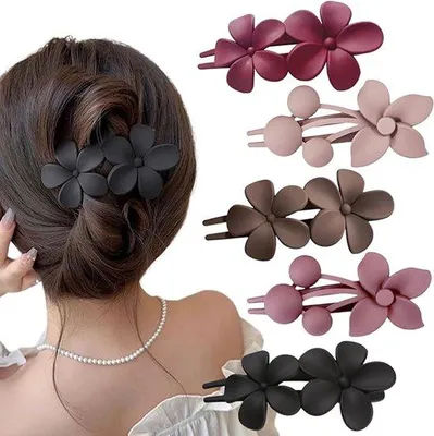 Produktbild von Famanu Haarspangen 5 Stück - Große matte Entenbillform, Damen Haaraccessoires