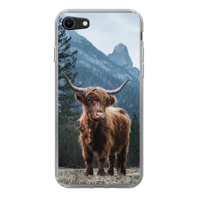 Produktbild von MuchoWow® Handyhülle Schutzhülle Hülle für iPhone 8 Schottische Highlander - Tiere - Landschaft Silikon Softcase Handy Hülle - Schutzhaube