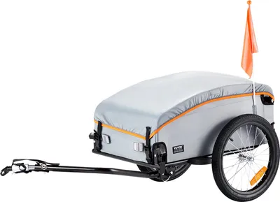 Produktbild von Fahrradanhänger 45kg Tragkraft Transportanhänger faltbar und kompakt verstaubar mit Universalkupplung wasserdichte Abdeckung 40cm Räder sichere Reflektoren passend für 558,8-711,2mm Fahrradräder