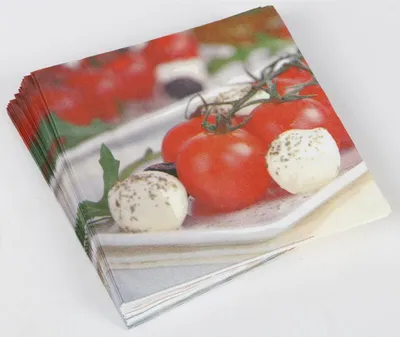 Produktbild von BURI 24x 20er Packung Servietten 33x33cm 3-lagig Papiertuch Tomate 480 Stück