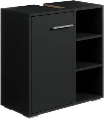 Immagine prodotto di Vano portaoggetti sotto il cestino del bagno con incavo - Nero