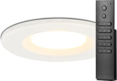 Produktbild von hoftronic LED Einbaustrahler 6W 650lm 2700K Weiß IP65 Dimmbar Fernbedienung